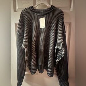 Elan Crewneck Sweater in Black and White